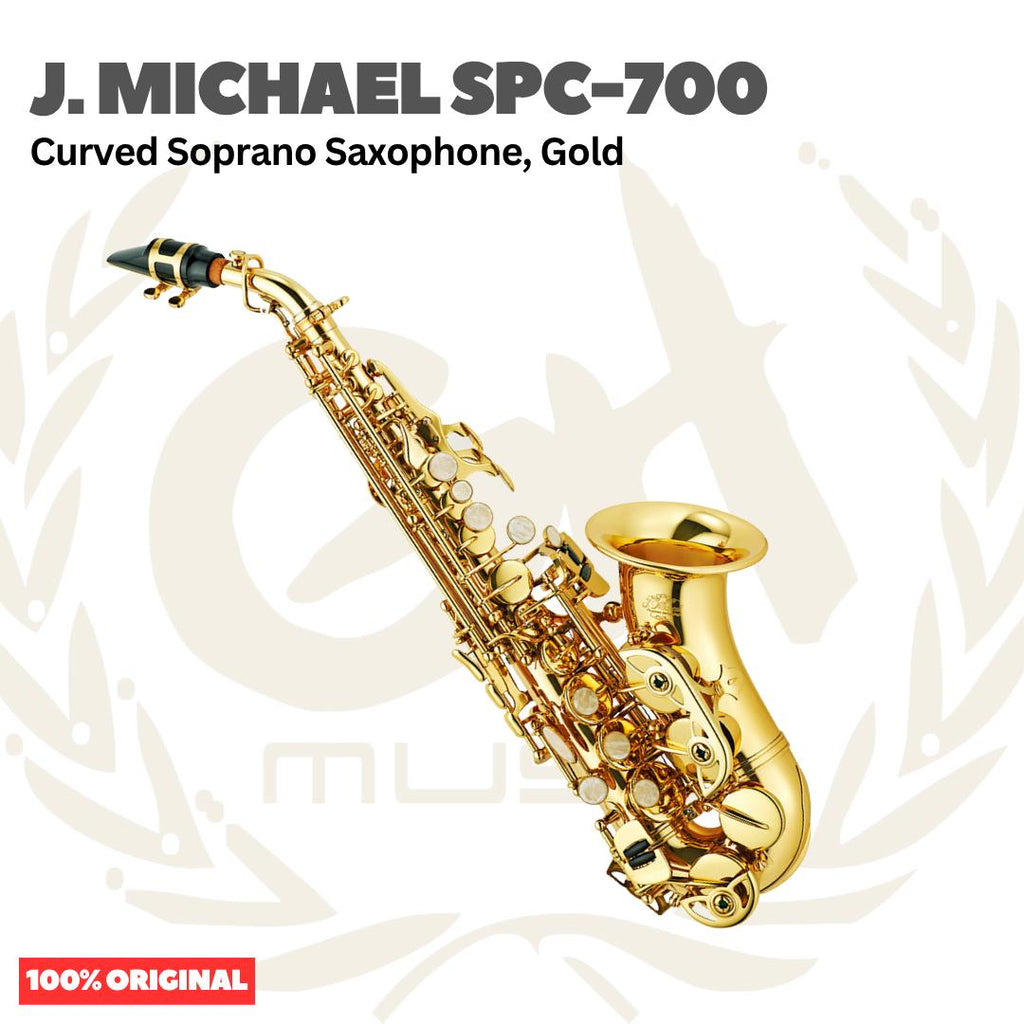 J.Michael SPC-700 Curved Soprano Saxophone, Gold - Saxophone Sopran SPC700
