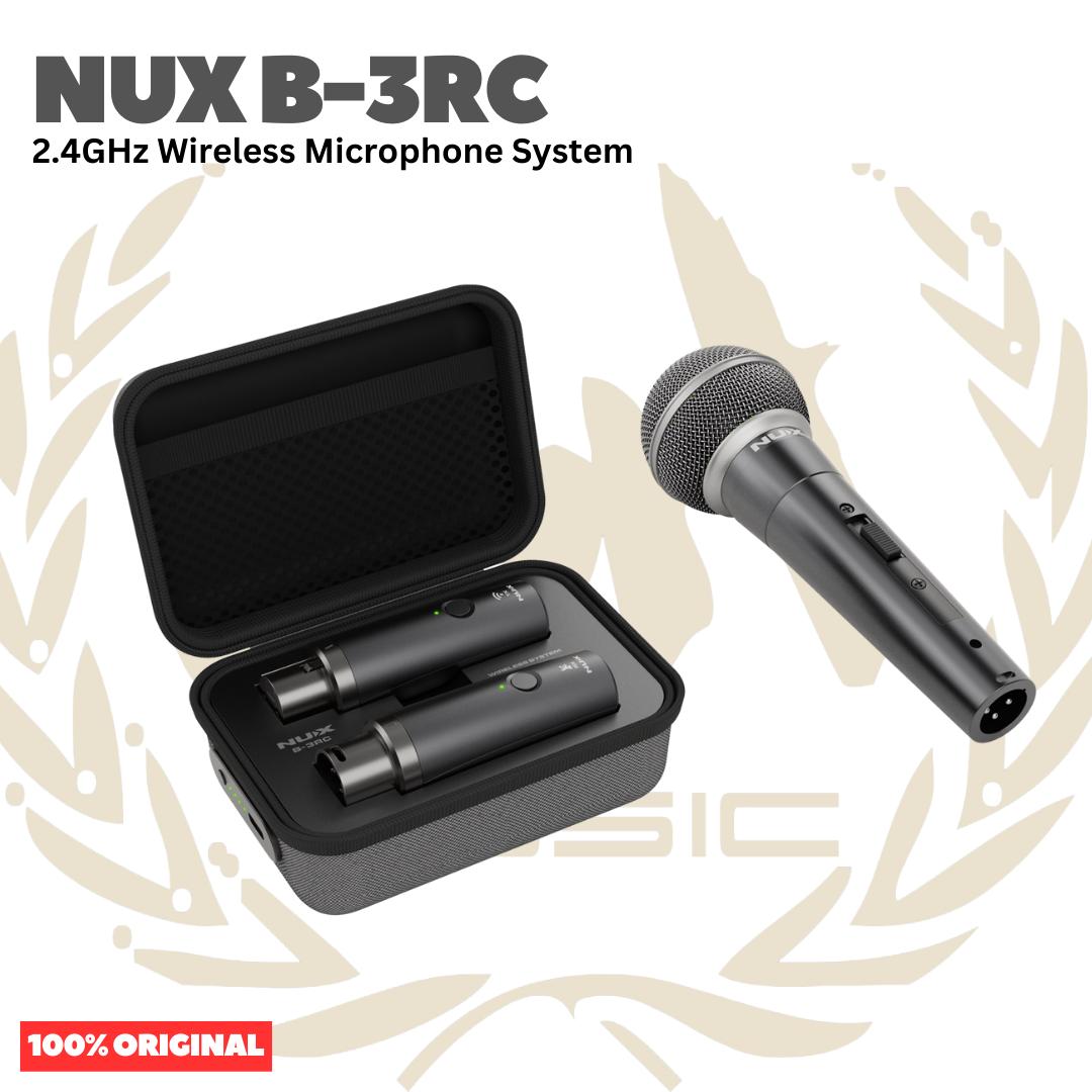 NUX B-3RC 2.4GHz Wireless Microphone System - B3RC Mic Dynamic Mikrofon Genggam Original Asli dengan Audio 24-bit dan Latensi Ultra Rendah
