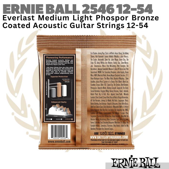 ERNIE BALL Everlast 2546 Coated Acoustic Guitar Strings 12-54 | Senar