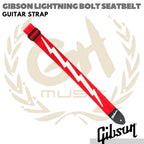 GIBSON LIGHTNING BOLT SEATBELT Guitar Strap | Tali Gitar ASGSBL