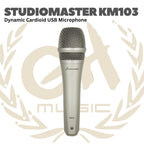 KM103 Dynamic Cardioid USB Microphone - KM 103 Mik Dinamik USB Karaoke Studiomaster Mic KM-103 Original