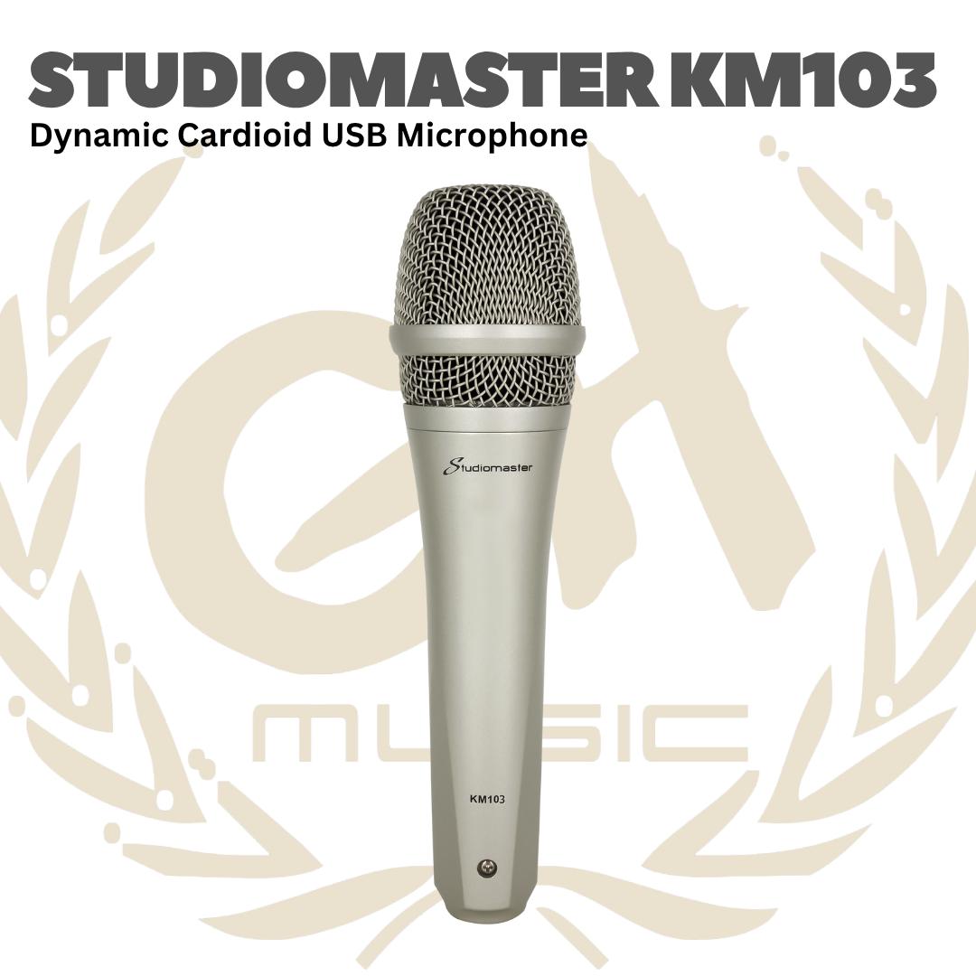 KM103 Dynamic Cardioid USB Microphone - KM 103 Mik Dinamik USB Karaoke Studiomaster Mic KM-103 Original
