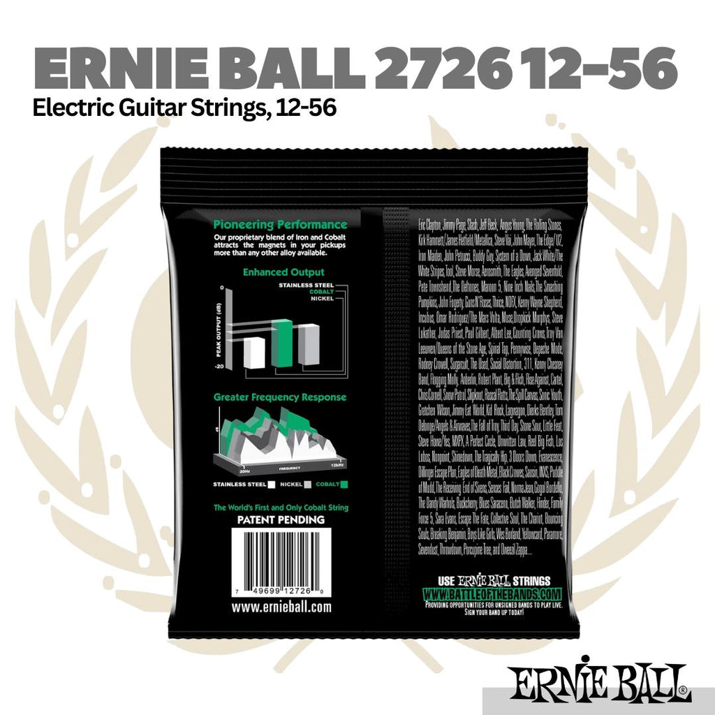 Ernie Ball 2726 Not Even Slinky Cobalt Electric Guitar Strings, 12-56 - Senar Gitar