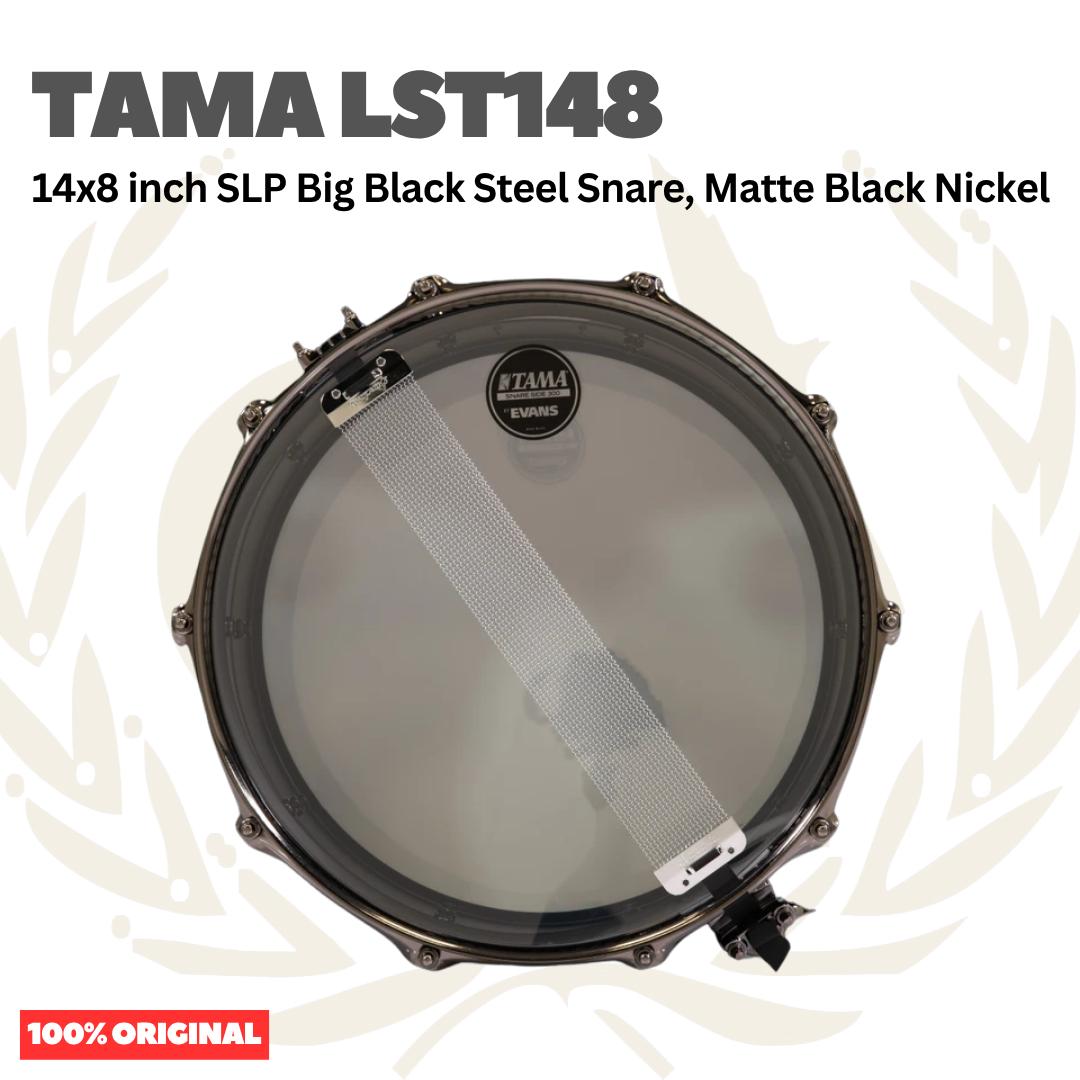 TAMA LST148 SLP Big Black Steel Snare, Matte Black Nickel - Senar Drum