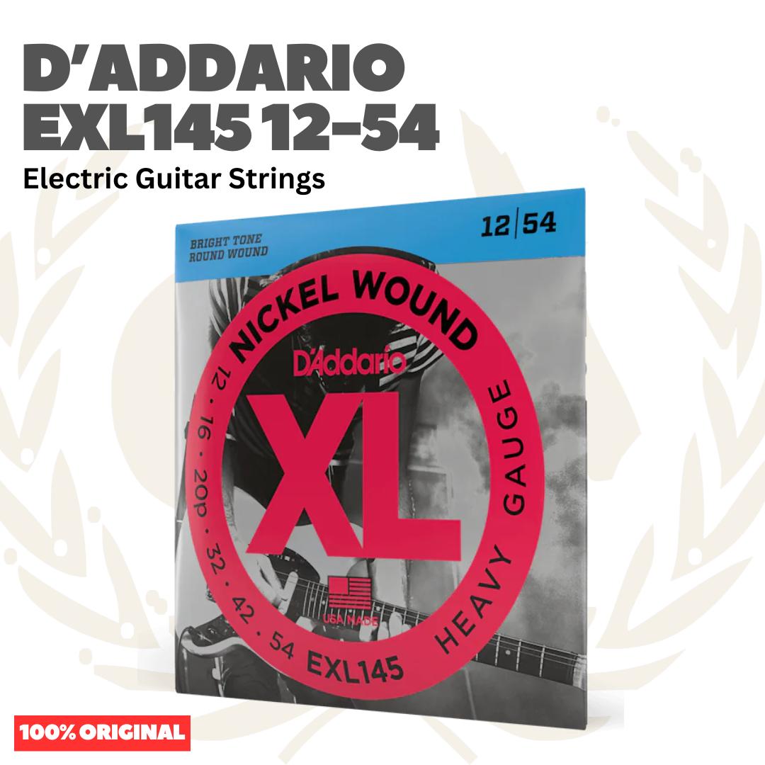 D'Addario EXL145 12-54 Nickel Wound, Heavy Plain 3rd, Electric Guitar Strings - Senar Gitar Listrik Elektrik EXL 145