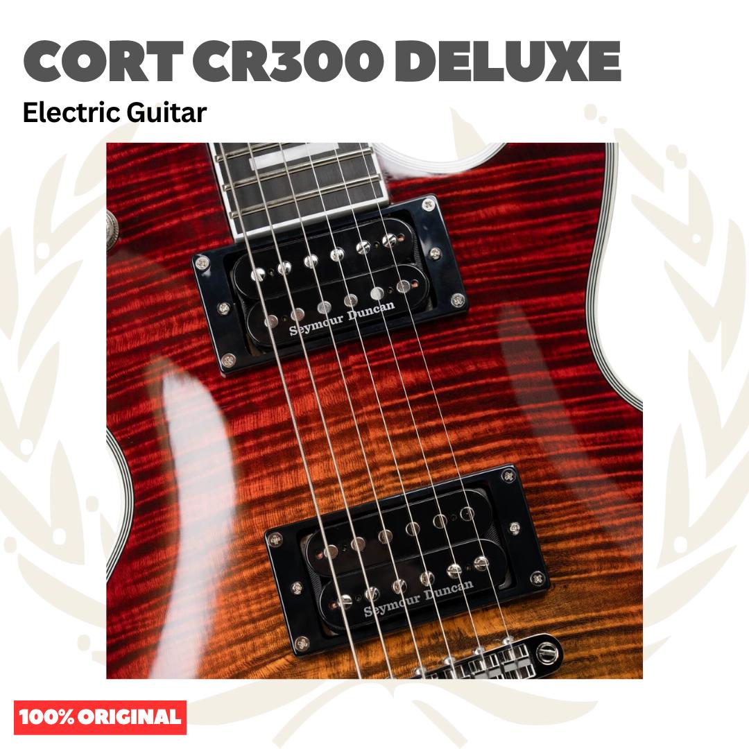 Cort CR300 Deluxe Flaming Burst Electric Guitar - Gitar Listrik Elektrik