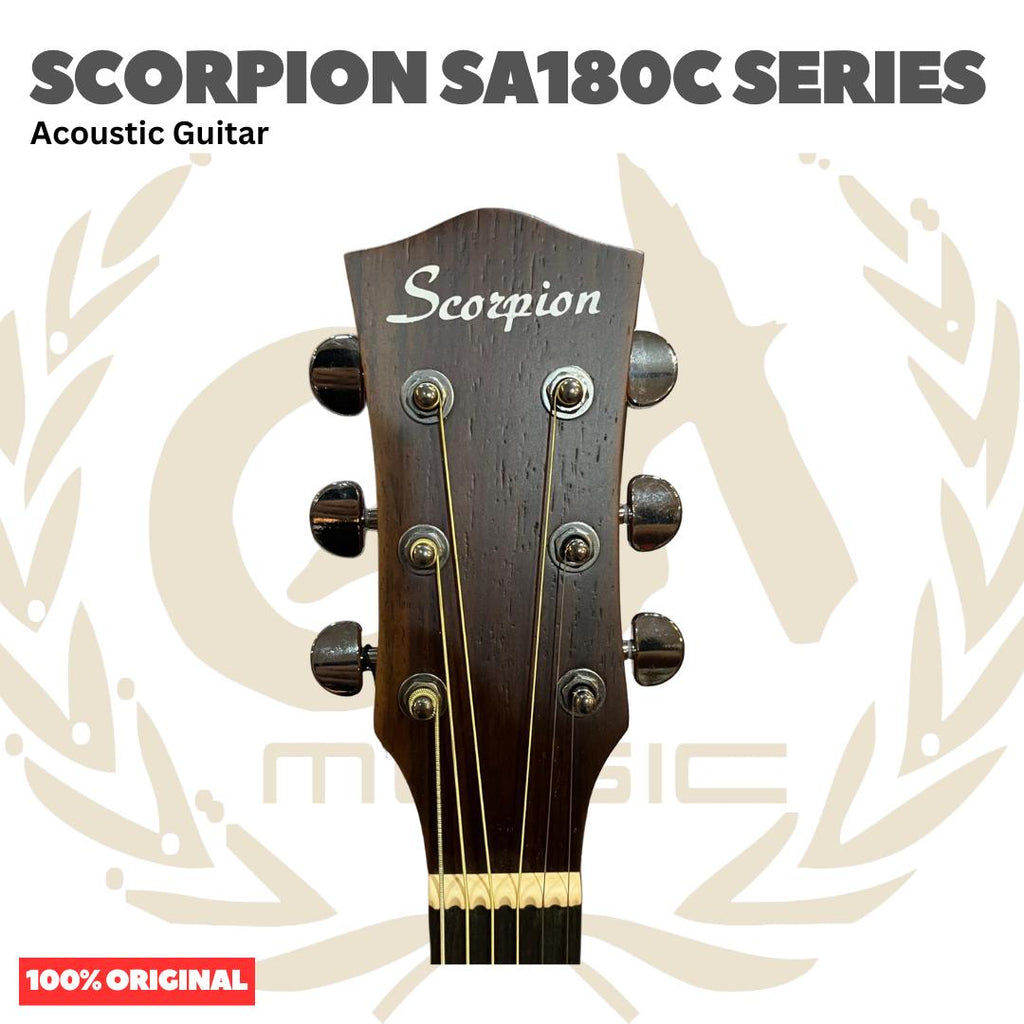 Scorpion SA180C Series Acoustic Guitar - SA 180 C Gitar Akustik Original Asli