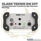 Klark Teknik DN 30T 2-Channel Dante Audio Transmitter For High-Performance Networking