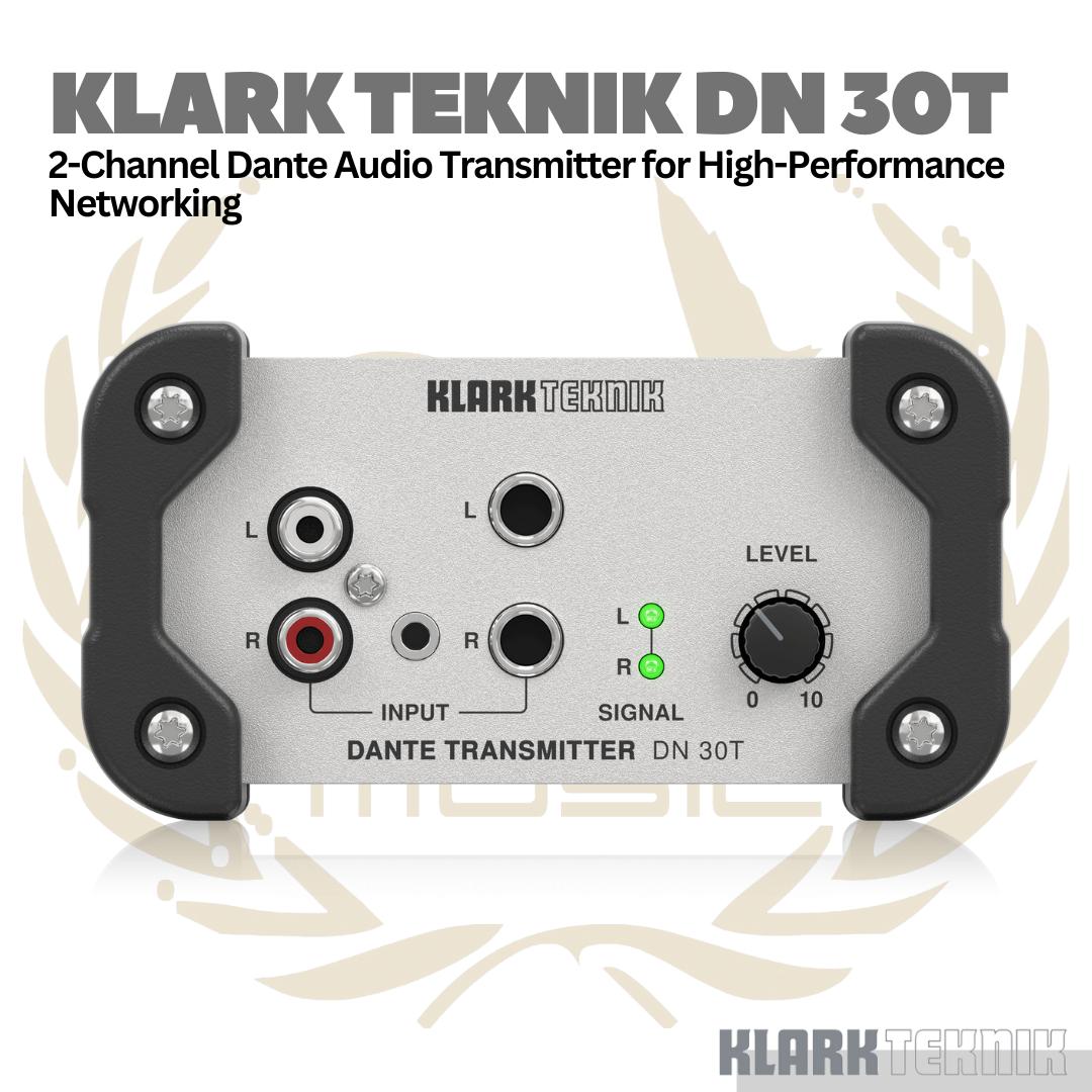 Klark Teknik DN 30T 2-Channel Dante Audio Transmitter For High-Performance Networking