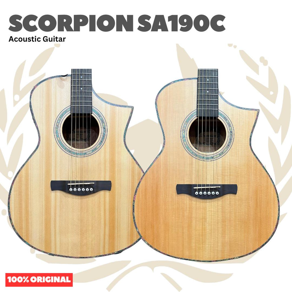 Scorpion SA190C Series Acoustic Guitar - SA 190 C Gitar Akustik Original Asli