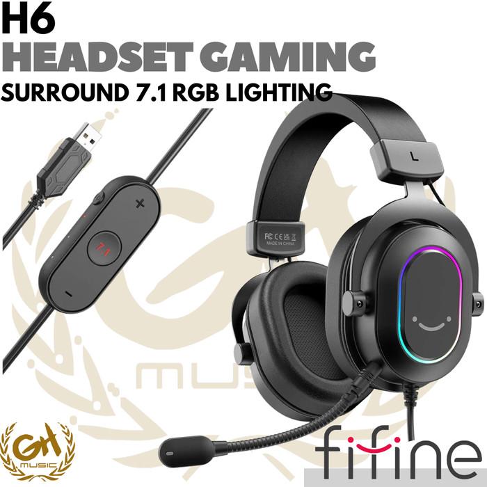 FIFINE H6 USB HEADSET 7.1 SURROUND SOUND, RGB LIGHT HEADPHONE GAMING