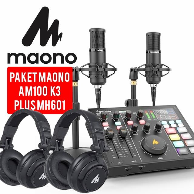 MAONOCASTER AM100 K3 TWIN BUNDLE PODCAST STUDIO PLUS HEADPHONE MH601