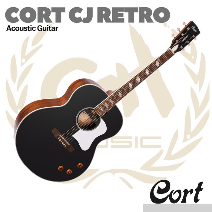 Cort CJ-Retro Jumbo Acoustic Guitar w/Gig Bag - Gitar Akustik