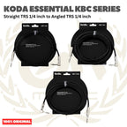 Koda Essential KBC Series Straight TRS 1/4 inch to Angled TRS 1/4 inch Balanced Cable - Kabel Instrumen