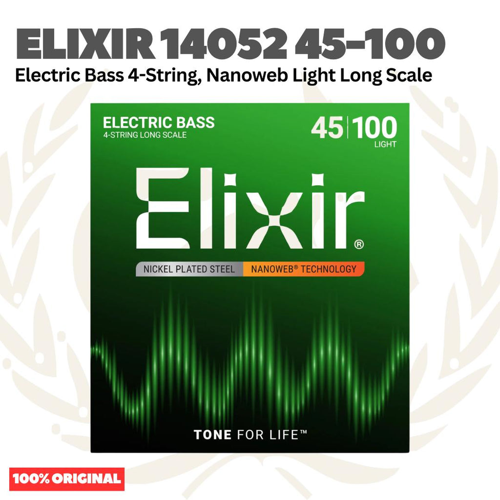 Elixir 14052 Nanoweb Light Long Scale Electric Bass Strings 45-100