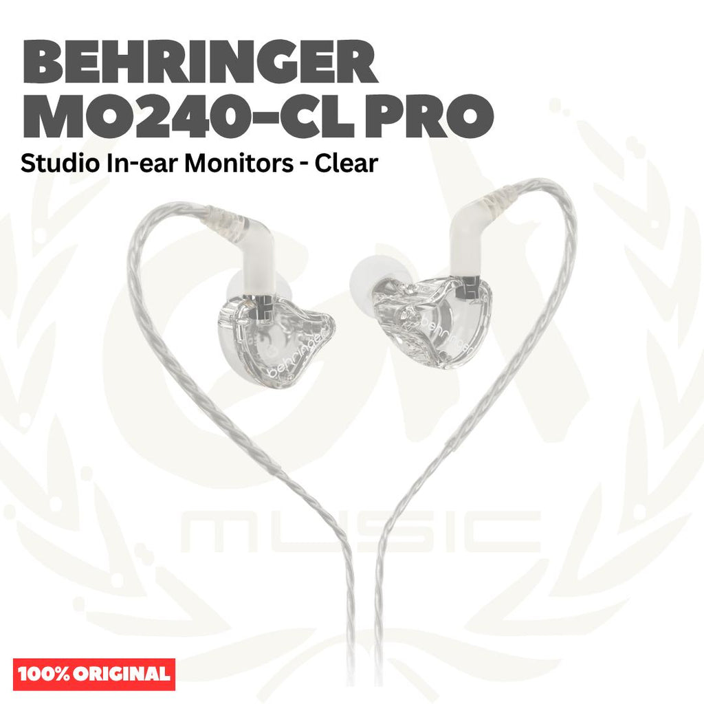 Behringer MO240-CL Pro Studio In-ear Monitors Clear - IEM Earphone M0240-CL