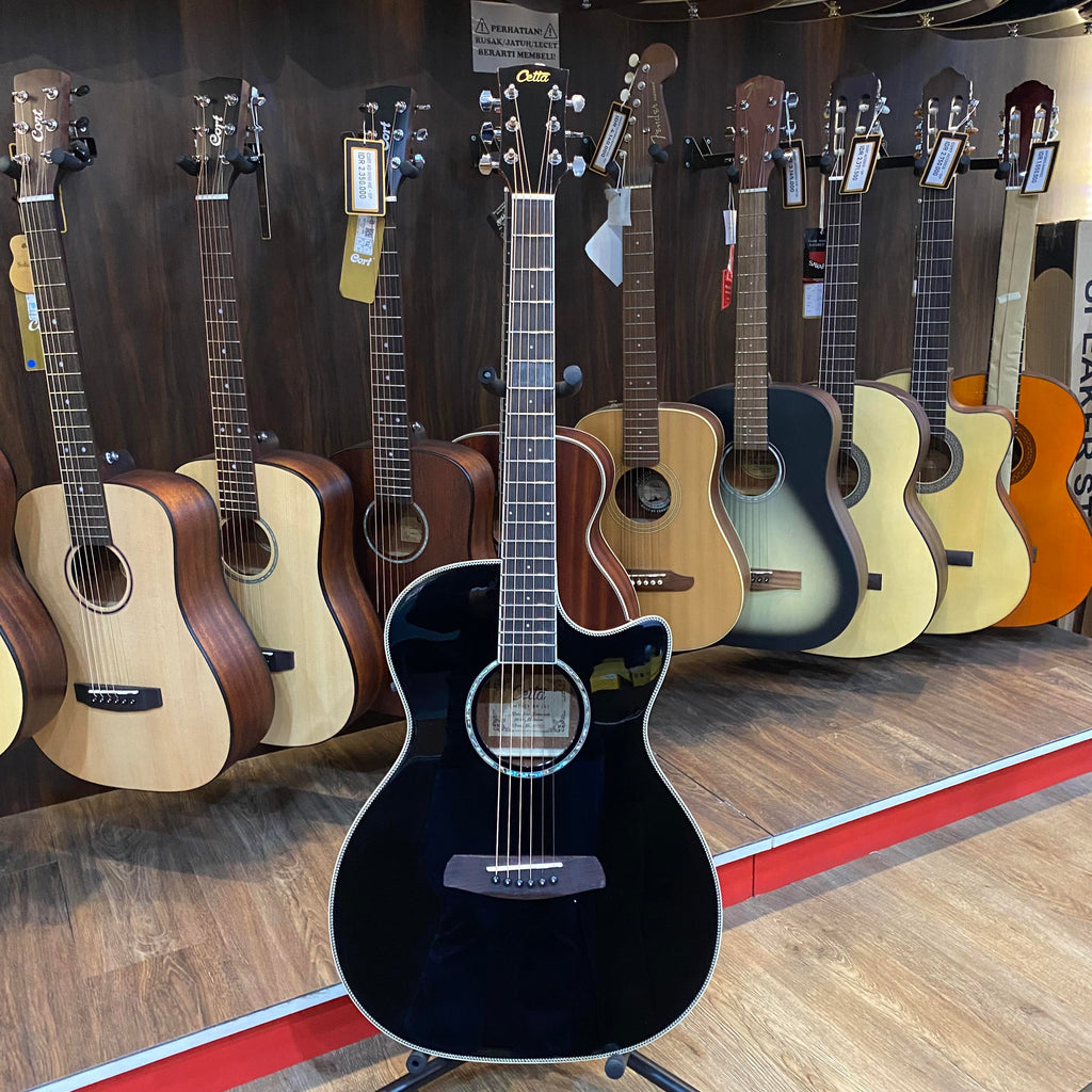 Cetta OM28CE Acoustic Guitar with Pre-Amp - Gitar Akustik Elektrik Cetta OM28CE dengan PreAmp