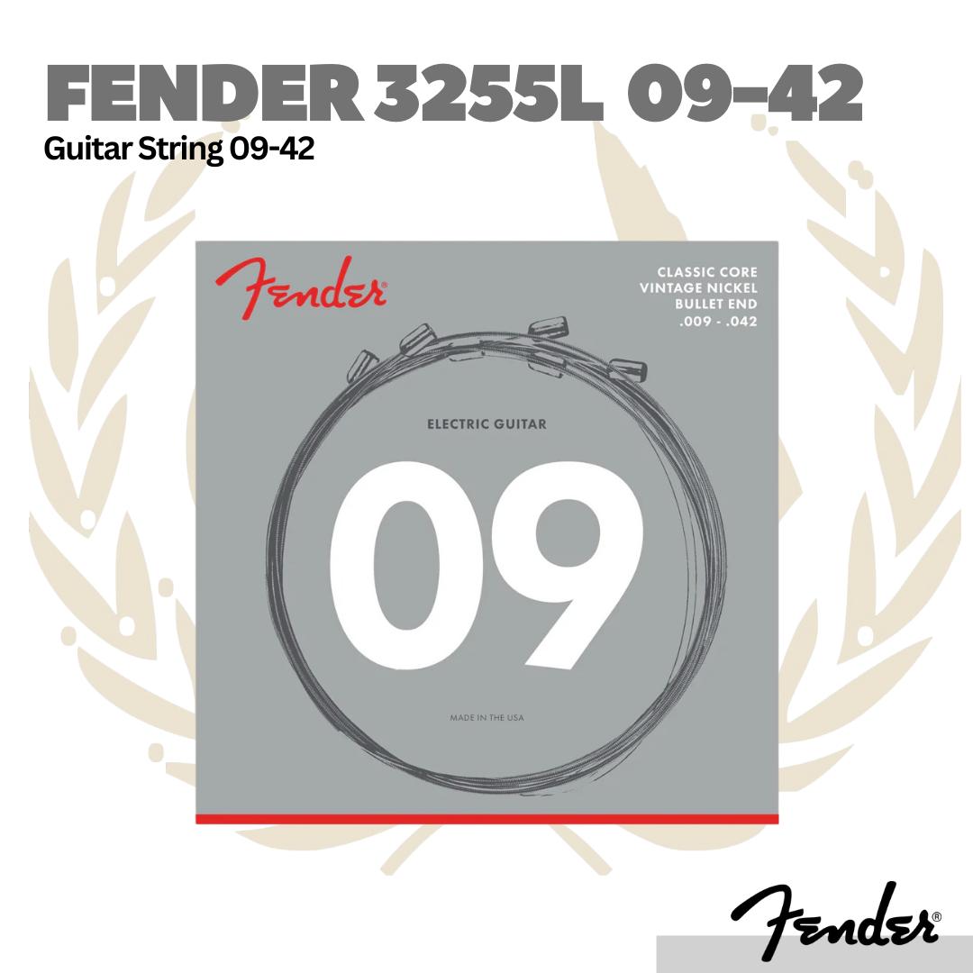 Fender 3255L Classic Core Nickel Plated Steel Bullet-End Electric Guitar Strings, 9-42