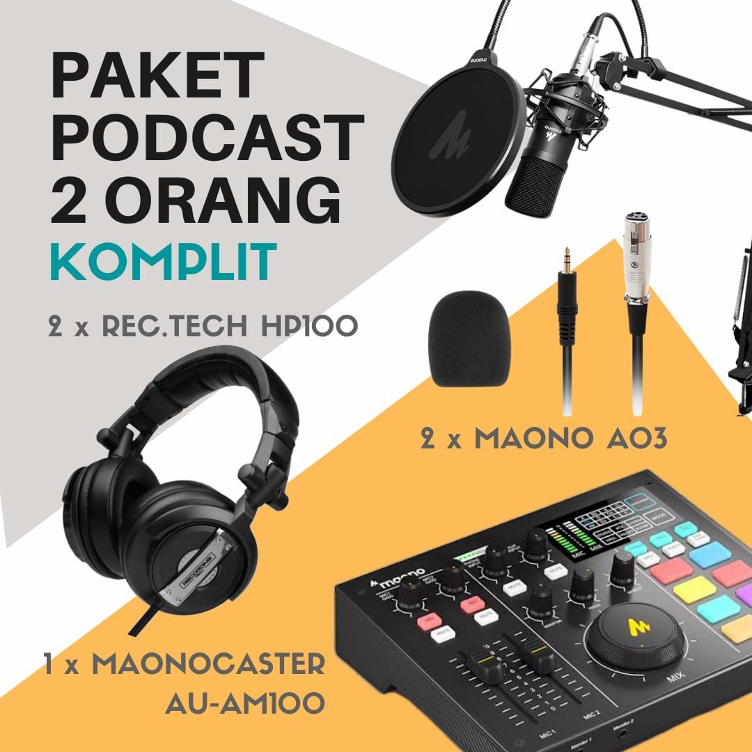 PAKET PODCAST 2 ORANG KOMPLIT MAONO AM100, A03T PLUS HEADPHONE