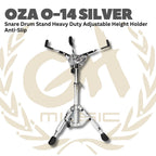 OZA O-14 Snare Drum Stand Heavy Duty Adjustable Height Holder Anti-Slip - O 14 Stand Senar Drum OZA O14 Silver