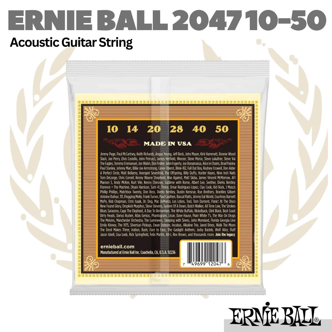 Ernie Ball 2047 Earthwood 80/20 Bronze Acoustic Guitar Strings, 10-50