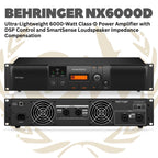 Behringer NX6000D Ultra-Lightweight 6000-Watt Class-D Power Amplifier with DSP Control and SmartSense Loudspeaker Impedance Compensation - NX 6000D | NX-6000-D