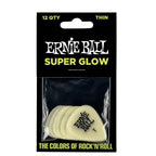 Ernie Ball Super Glow Cellulose Guitar Picks, 12-Pack- Pik Gitar Bass