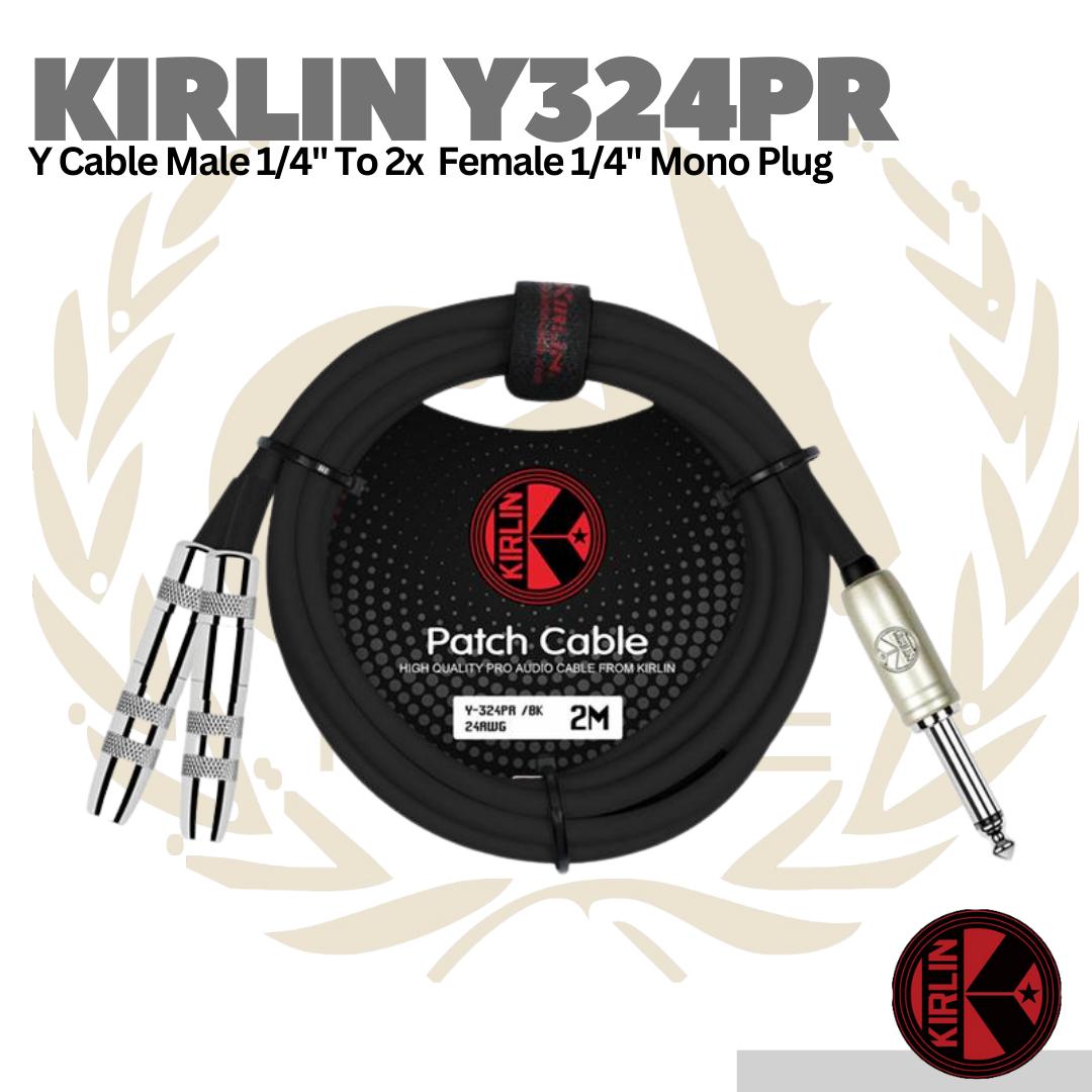 Kirlin Y324PR Y Cable Male 1/4" To 2x Female 1/4" Mono Plug