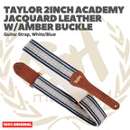 Taylor 2Inch Academy Jacquard Leather Guitar Strap w/Amber Buckle - Strap Gitar