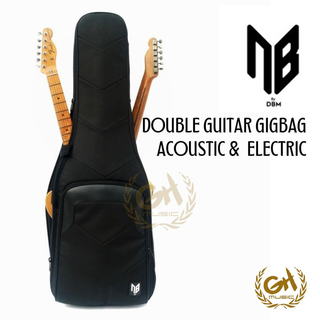 DOUBLE GIGBAG NB PRO ACOUSTIC GUITAR & ELECTRIC GUITAR - TAS GITAR AKUSTIK DOUBLE GIG BAG
