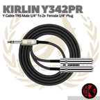 Kirlin Y342PR Y Cable TRS Male 1/4" To 2x Female 1/4" Plug