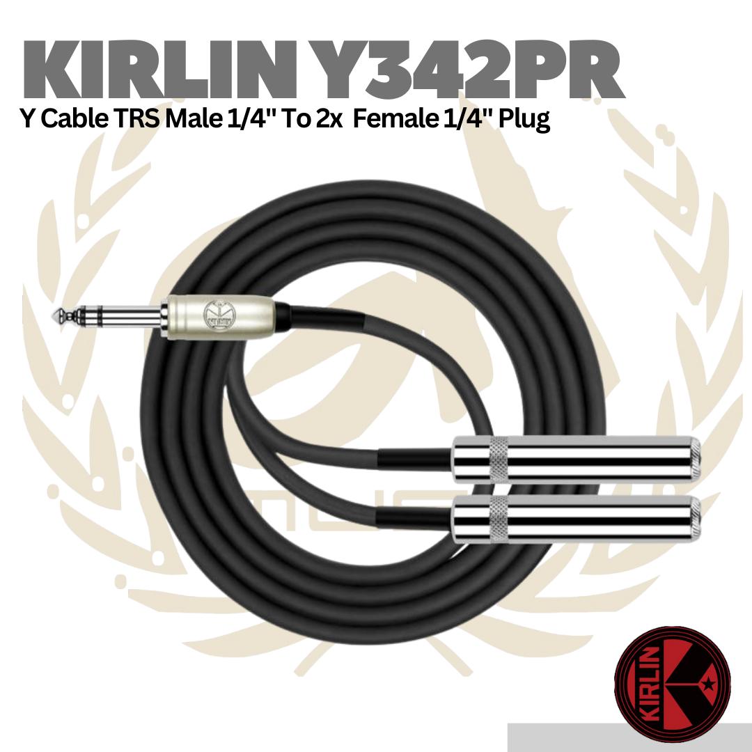 Kirlin Y342PR Y Cable TRS Male 1/4" To 2x Female 1/4" Plug