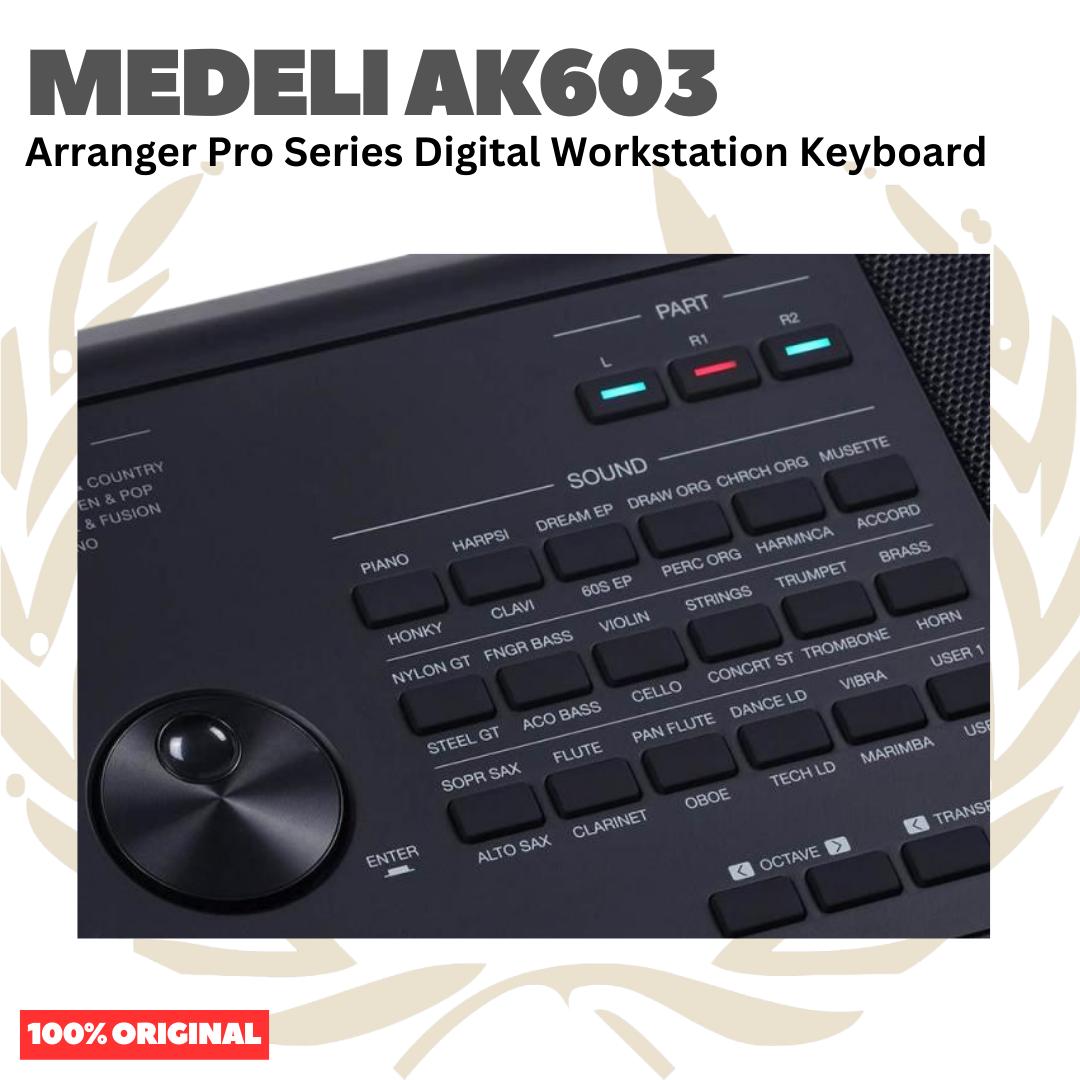 MEDELI AK603 61-Keys Arranger Pro Series Digital Workstation Keyboard Portable - AK-603 Keyboard Original Asli