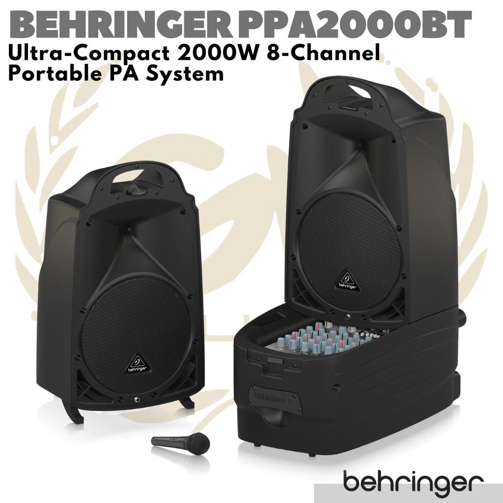 BEHRINGER EUROPORT PPA2000BT 2000W 8 Channel Portable PA Speaker Mixer