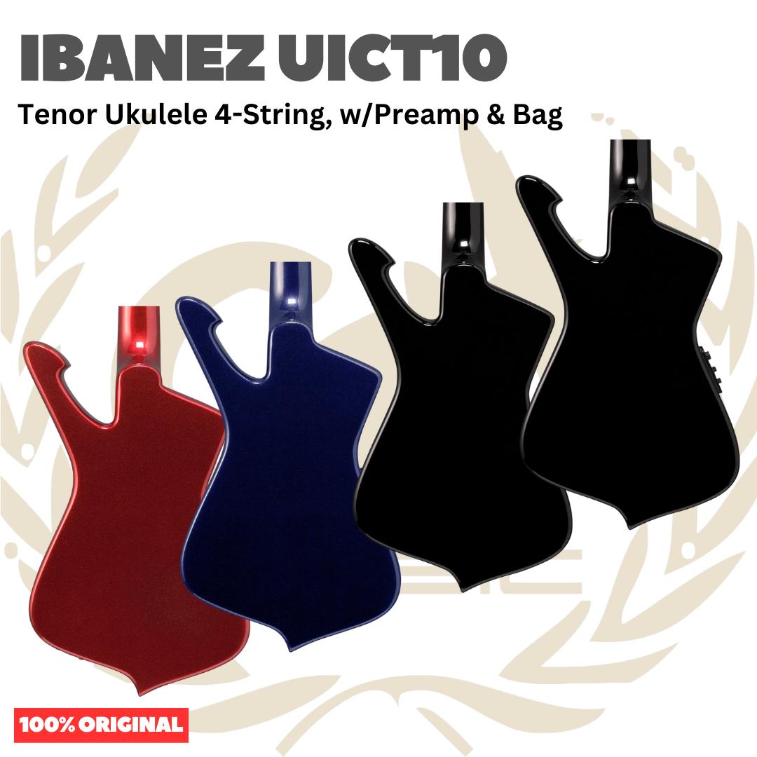Ibanez UICT10 Tenor Ukulele 4-String w/Preamp & Bag - Ukulele Tenor 4-senar Original Asli