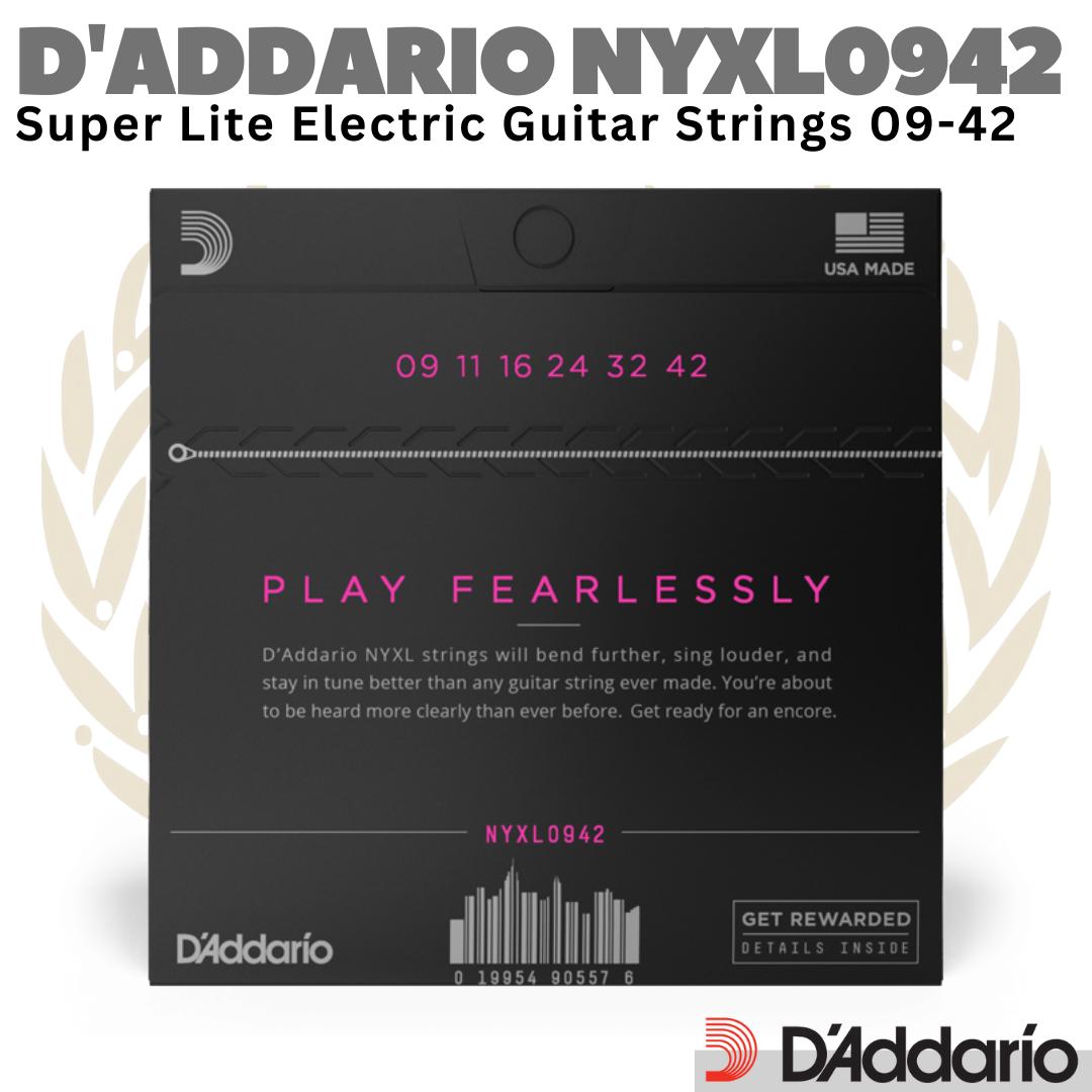 D'ADDARIO NYXL 0942 Super Lite Electric Guitar Strings 09-42 | Senar