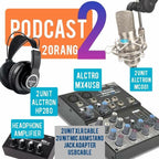 PODCAST 2 ORANG LENGKAP MIXER PLUS MIC STAND DAN HEADPHONE