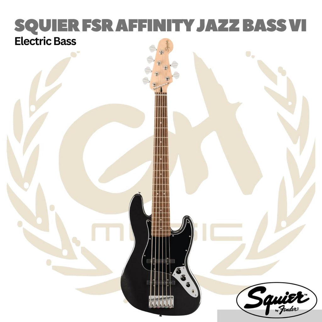 Squier Affinity Series Jazz Bass VI 6 Strings Bass Guitar, Indian Laurel FB | Gitar Bass Elektrik 6 Senar