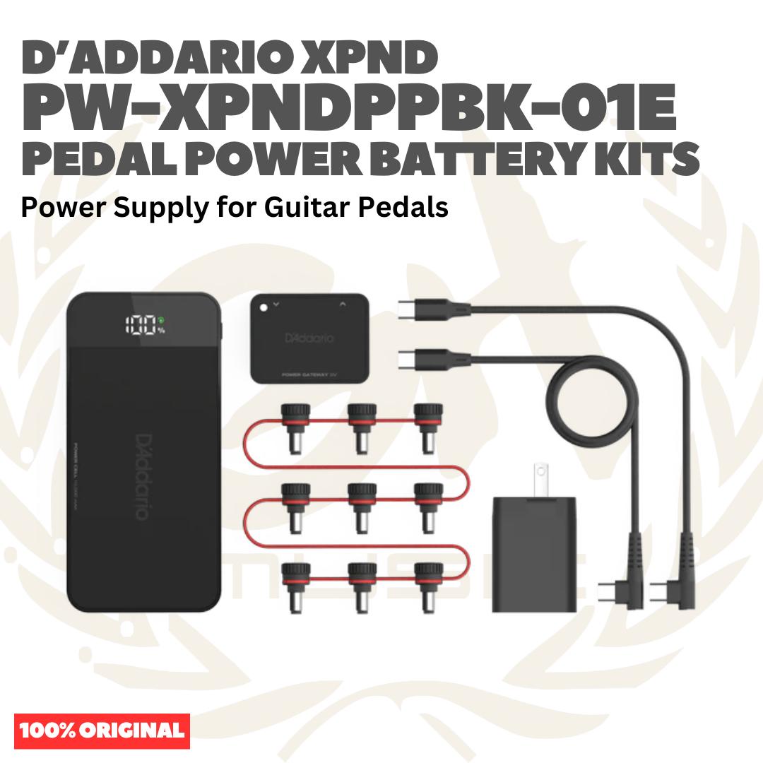 D'Addario PW-XPNDPPBK-01E XNPD Pedal Power Battery Kits Power Supply for Guitar Pedals - Power Cell Portabel 10.000mAh USB-C untuk Pedalboard Efek Gitar Bass