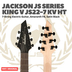 Jackson JS Series King V JS22-7 KV HT 7-String Electric Guitar, Amaranth FB, Satin Black - Gitar Listrik Elektrik Original Asli