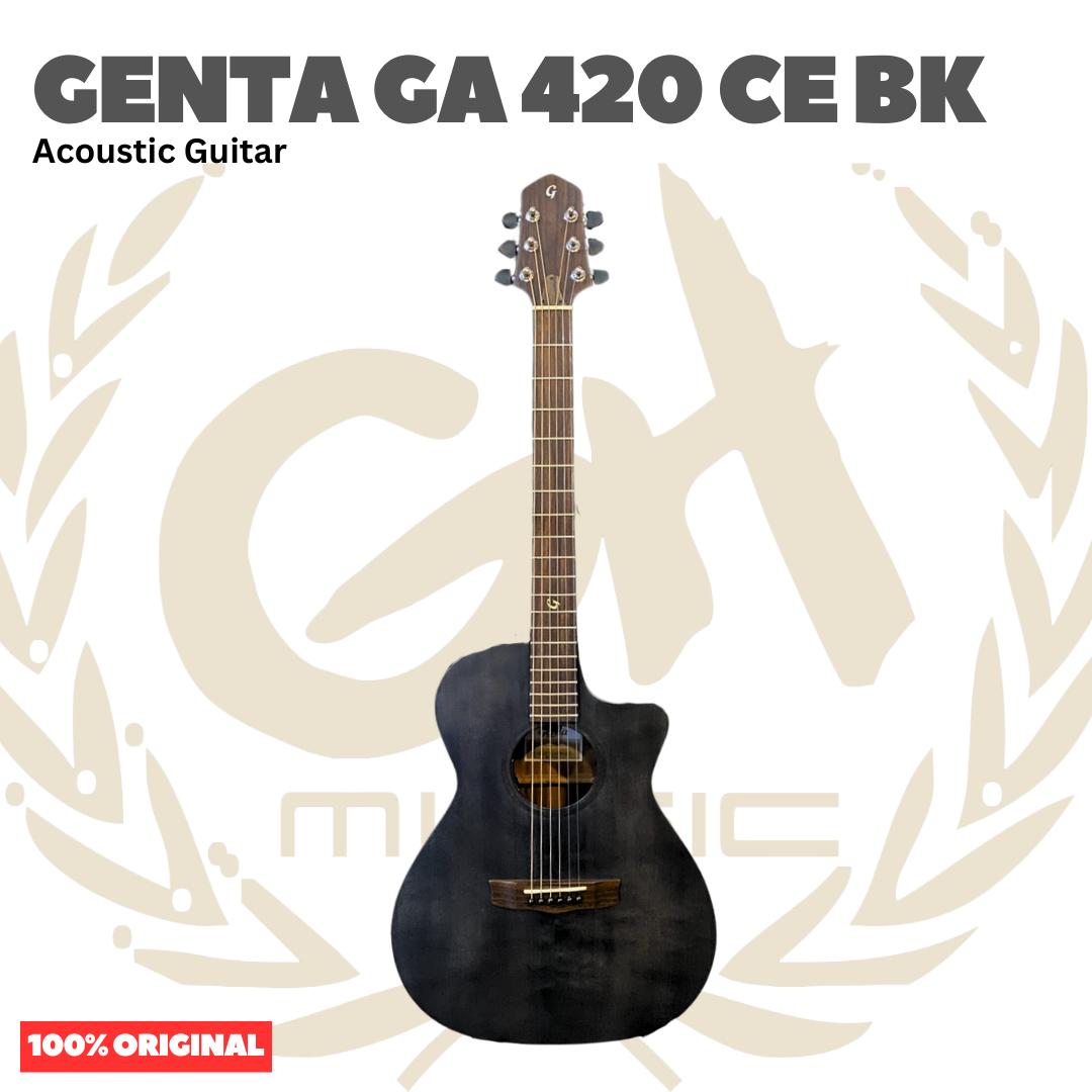 Genta GA 420 CE BK Acoustic Guitar - Gitar Akustik Genta GA420CE BK Original Asli