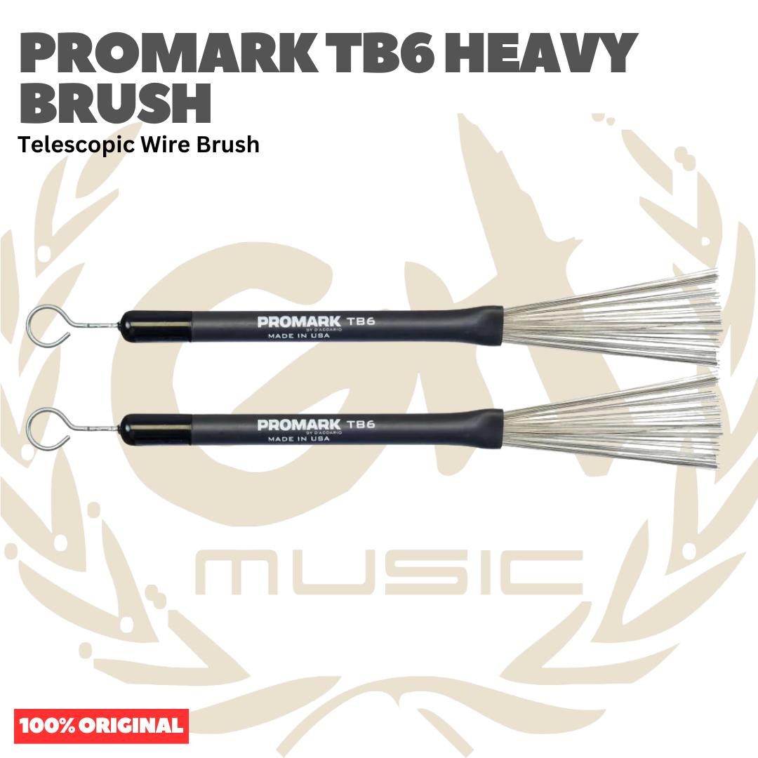PROMARK TB6 Heavy Brush Telescopic Wire Brush - Stik Brass Snare Stik Kawat Jazz Original Asli