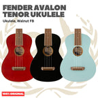 Fender Avalon Tenor Ukulele, Walnut FB - Ukulele 4-senar Original Asli