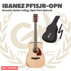 Ibanez PF15JR-OPN Acoustic Guitar w/Bag, Open Pore Natural - Gitar Akustik