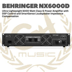 Behringer NX6000D Ultra-Lightweight 6000-Watt Class-D Power Amplifier with DSP Control and SmartSense Loudspeaker Impedance Compensation - NX 6000D | NX-6000-D