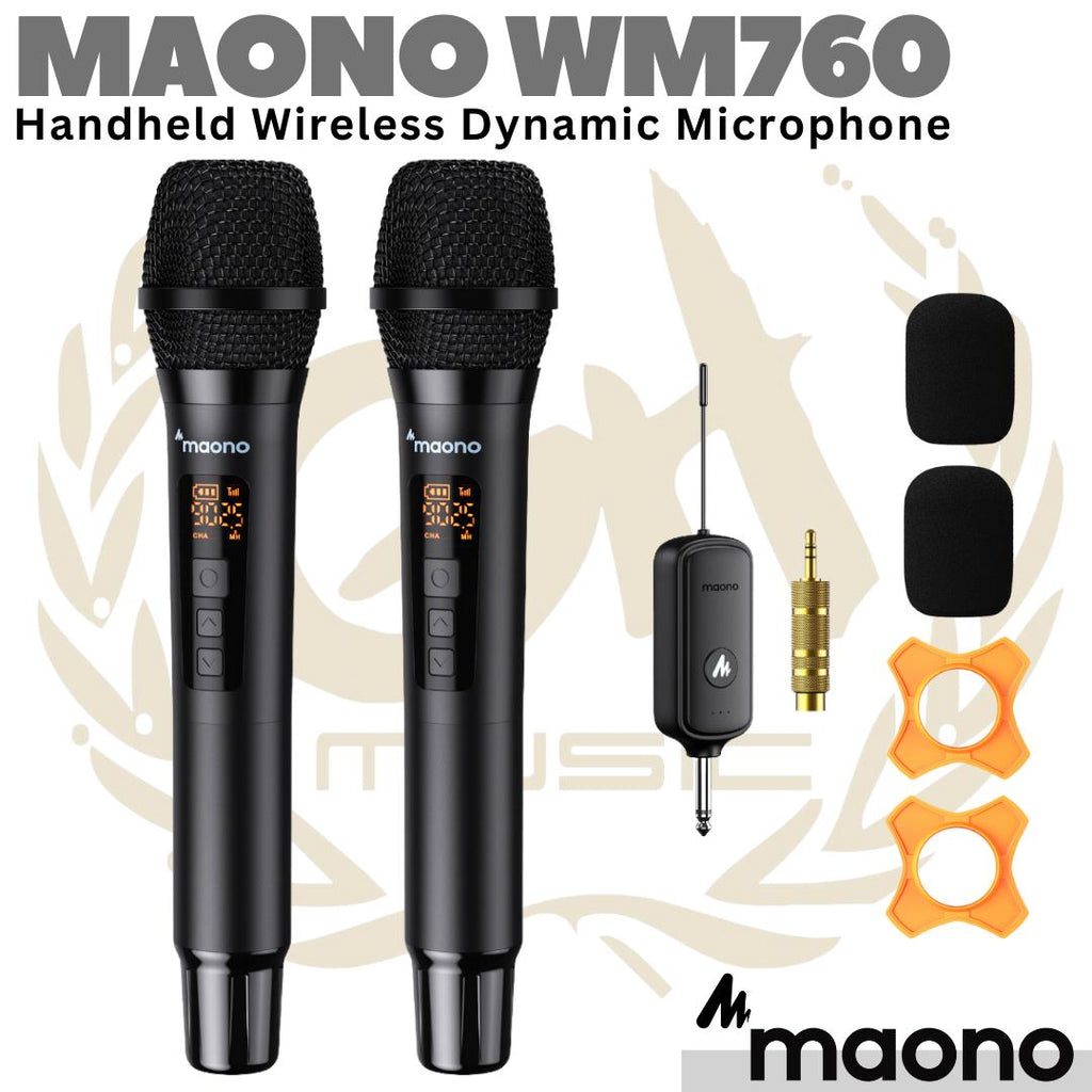 MAONO WM760 Handheld Wireless Dynamic Microphone System | werles murah A1 A2