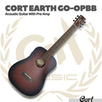 Cort Earth GO Acoustic Electric Guitar with Pre-Amp - Gitar Transkustik TransAcoustic Akustik Elektrik Earth-Go PreAmp Original Asli