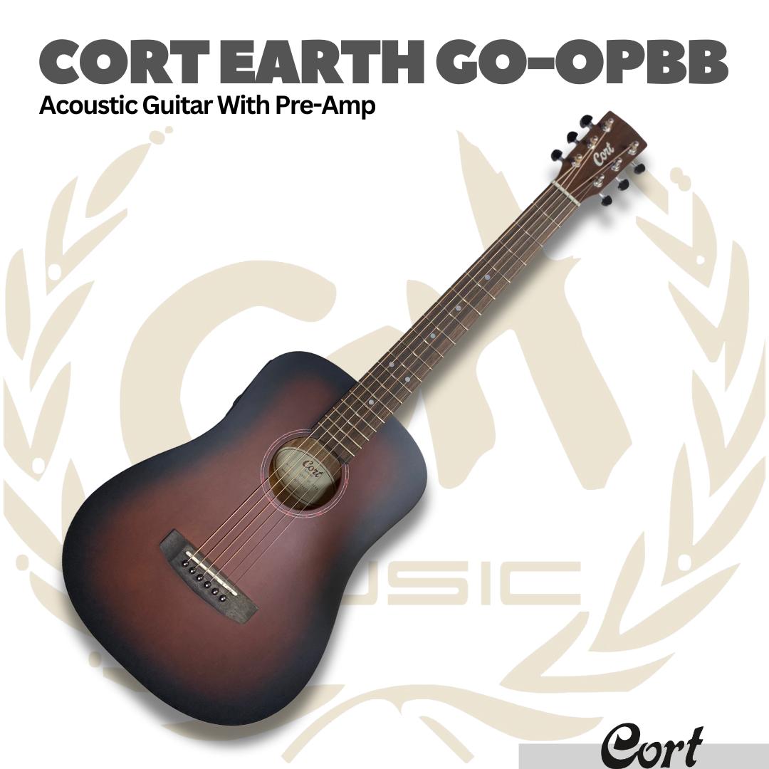 Cort Earth GO Acoustic Electric Guitar with Pre-Amp - Gitar Transkustik TransAcoustic Akustik Elektrik Earth-Go PreAmp Original Asli
