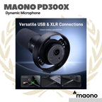 MAONO PD300X USB/XLR Dynamic Microphone | Mic Gaming Podcast