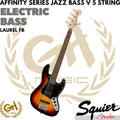 Squier Affinity Series Jazz Bass V 5-String Electric Bass, Laurel FB